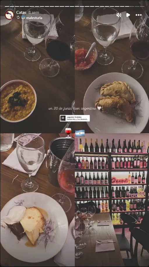 Mesa de una cata Qenovi con vinos, empanadas y buena onda